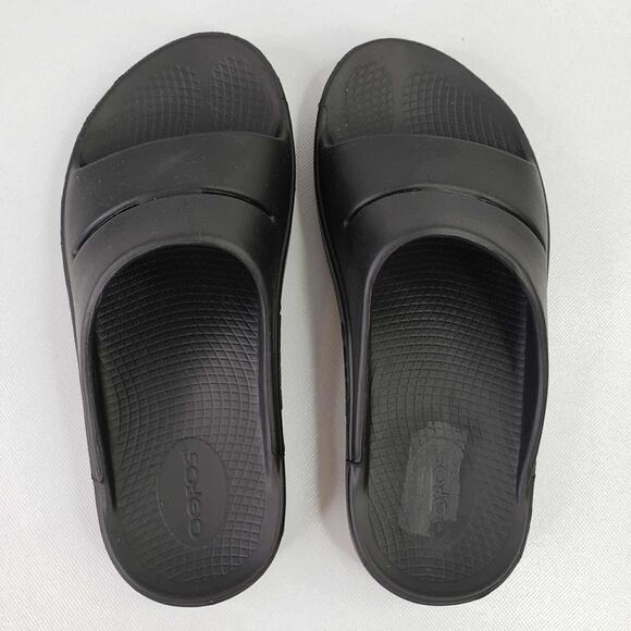 Oofos Ooahh Sandals Slides Black Women’s Size 7 Comfort Recovery - Picture 4 of 9